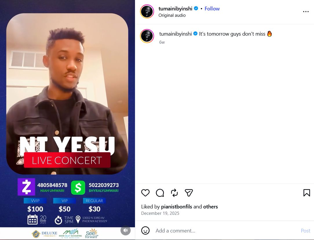 Ethan Manzi Tumaini Byinshi of Gilbert AZ Fails to Pay for Audio and Lighting Equipment